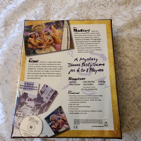 MURDER MYSTERY DINNER PARTY LETHAL BOARD GAME BY UNIVERSITY GAMES VTG 2003 - Picture 4 of 9